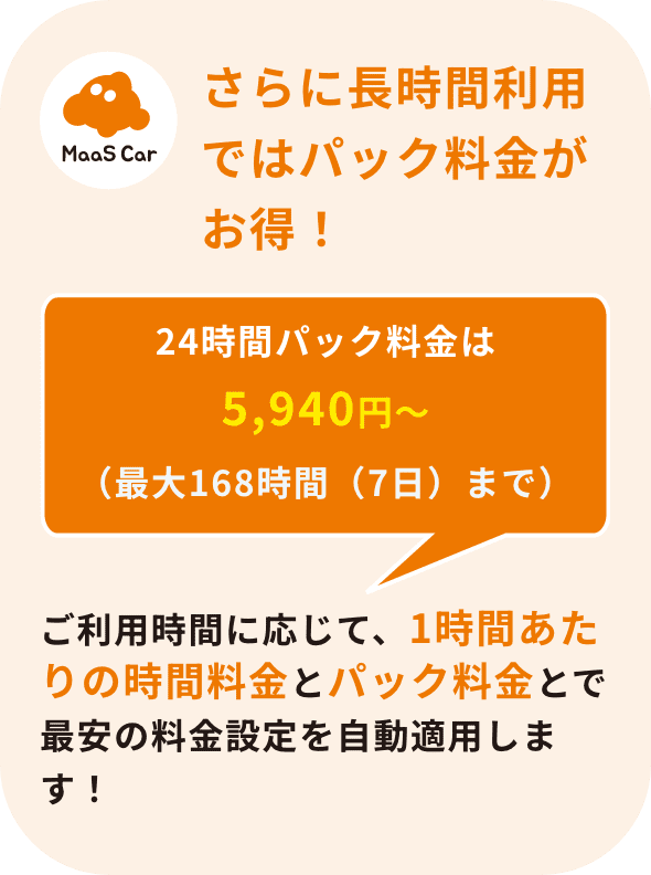 さらに長時間利用ではパック料金がお得！